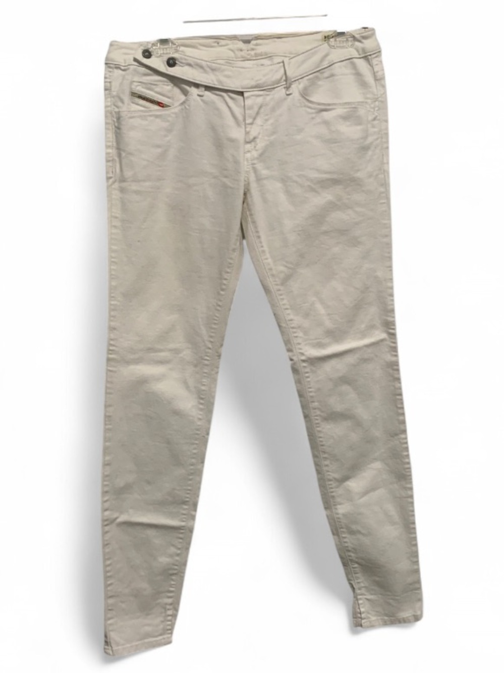 Diesel Cherick Low Rise White Slim Ankle Pants